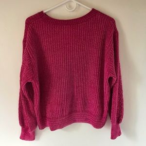 Pink woven sweater